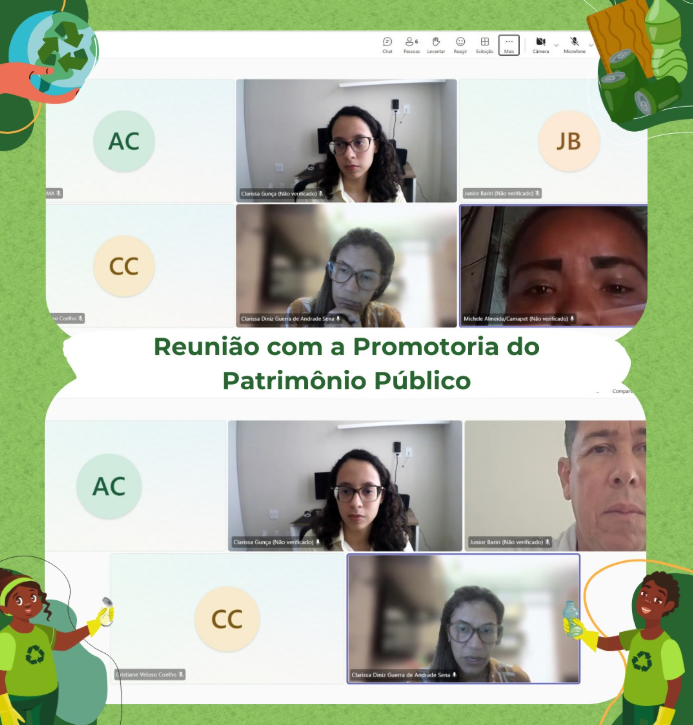 Cooperativas de catadores cobram implementação da coleta seletiva em reunião com Promotoria do Patrimônio Público